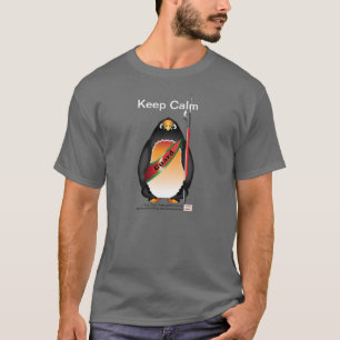 Camiseta Mantenha o t-shirt calmo da guarda do pinguim do
