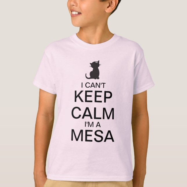 Camiseta Mantenha o t-shirt do gatinho da menina da calma | (Frente)