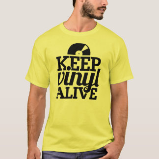 Camiseta Mantenha o t-shirt vivo do vinil - amarelo