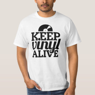 Camiseta Mantenha o t-shirt vivo do vinil - DJ, misturando
