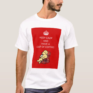 Camiseta Mantenha o Tshirt amarelo calmo de Labrador