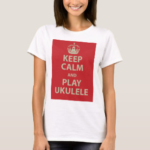 Camiseta Mantenha o Ukulele da calma e do jogo