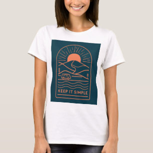 Camiseta Mantenha-O Vivendo Simples, Acampando O Pum Humor