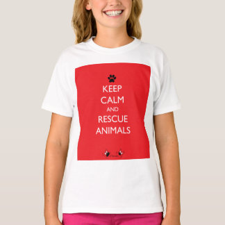Camiseta Mantenha os animais calmos e resgates como pata pr