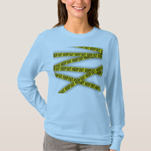 Camiseta Mantenha-se afastado não atravesse a fita da políc