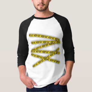 Camiseta Mantenha-se afastado não atravesse a fita da políc