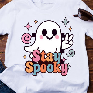 Camiseta Mantenha-se assustado, Fantasma Fantasma Retro Pas