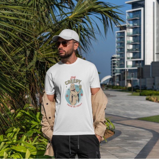 Camiseta Mantenha-se assustador no Dia das Bruxas (Criador carregado)