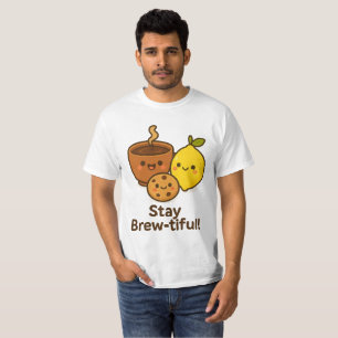Camiseta Mantenha-Se Bonito - Café Bonito, Limão E Biscoito