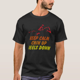 Camiseta Mantenha-Se Calmo Canto Cima Cores Caindo Engraçad