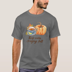 Camiseta Mantenha-Se Calmo E Aproveite A Queda De Cute Folh