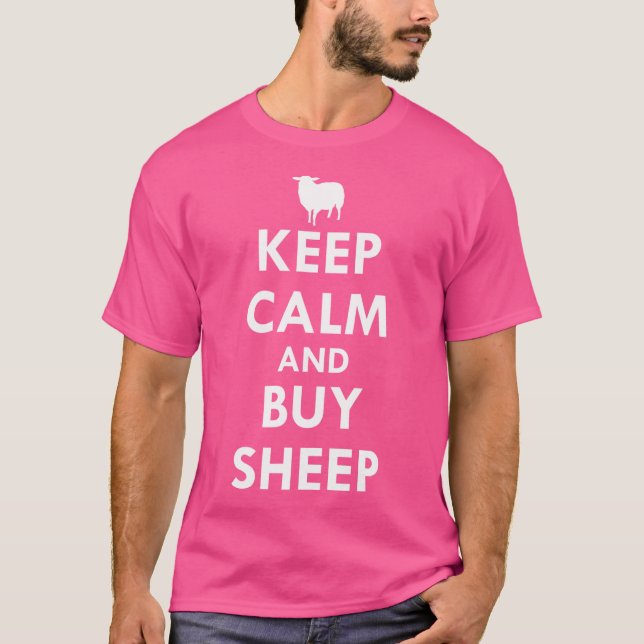 Camiseta Mantenha-Se Calmo E Comprar Ovinos (Frente)