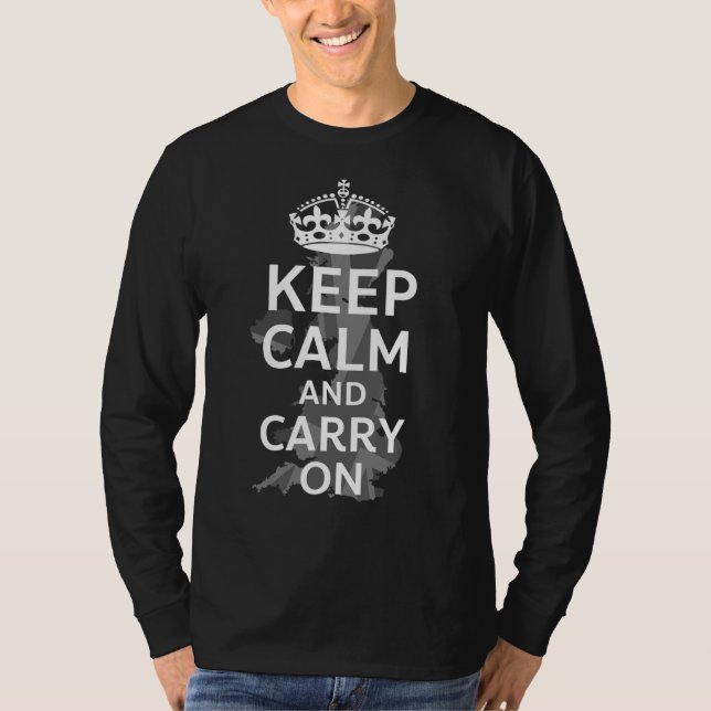 Camiseta Mantenha-se Calmo e continue com o perfil do Flag  (Frente)