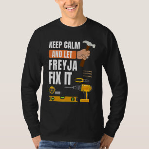 Camiseta Mantenha-Se Calmo E Deixe Freyja Corrigir A Constr