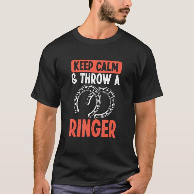 Camiseta Mantenha-se Calmo Lance Argola   Cavalos Parceiro  (Frente)