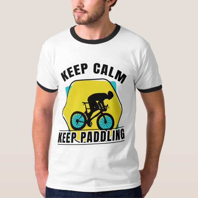 Camiseta Mantenha-se calmo, remando os homens (Frente)