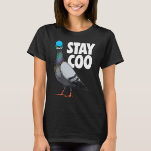 Camiseta Mantenha-Se Coo Pombo Mulheres Adoram Pigeon Pet P