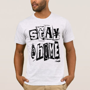 Camiseta Mantenha-se em casa, tipografia desolada moderna