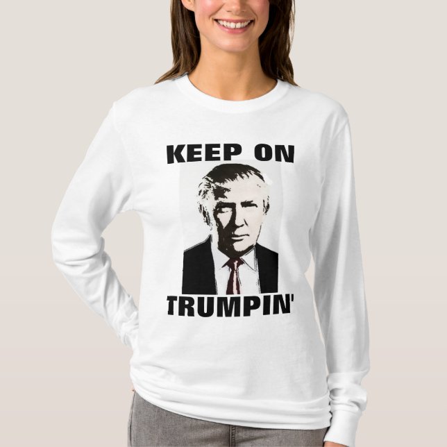 Camiseta MANTENHA-SE EM TRUMPIN, DONALD TRUMP T-Shirts (Frente)