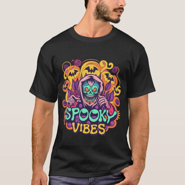 Camiseta Mantenha-se em Víblias Spooky - Fantasma Groovy (Frente)