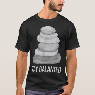 Camiseta Mantenha-se Equilibrado - Empilhador de Pedras Cai