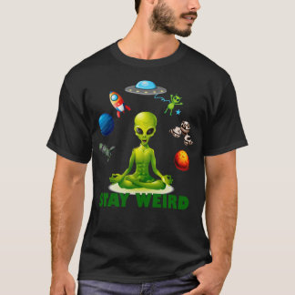 Camiseta Mantenha-Se Estranho, Alienígena Verde Zen E Dose 