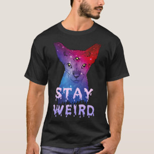 Camiseta Mantenha-se estranho, Sphynx Cat Três Olhos Cat