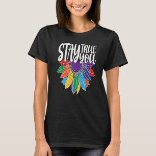 Camiseta mantenha-se fiel e fique com o girassol no arco-ír