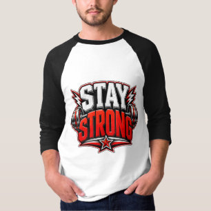 Camiseta Mantenha-se Forte Motivação de Treino de Academia