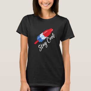 Camiseta Mantenha-se Legal, Pop de Foguete Vermelho, Branco