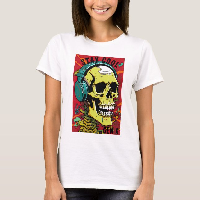 Camiseta Mantenha-se Legal Skull Gen X T-shirt (Frente)