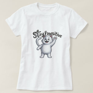 Camiseta Mantenha-se Pawsitive Cat T-Shirt