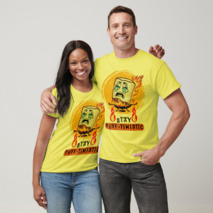 Camiseta "Mantenha-se Puff-timista" Marshmallow Torrado na