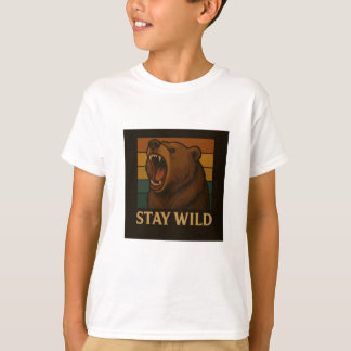 Camiseta Mantenha-se selvagem Vintage Animal Graphic for Na