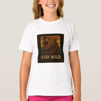 Camiseta Mantenha-se selvagem Vintage Animal Graphic for Na