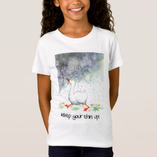 Camiseta "Mantenha seu Chin acima!" O t-shirt da menina