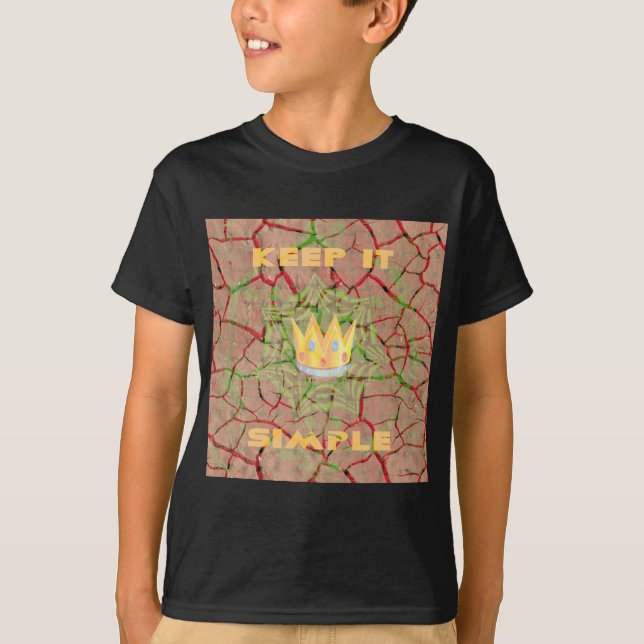 Camiseta Mantenha Simples: Arte de Clareza Real da Terra Qu (Frente)