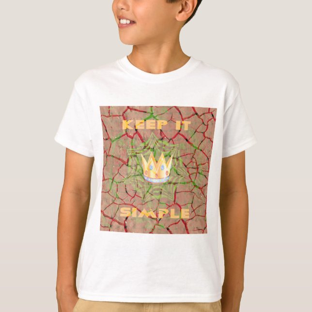 Camiseta Mantenha Simples: Arte de Clareza Real da Terra Qu (Frente)