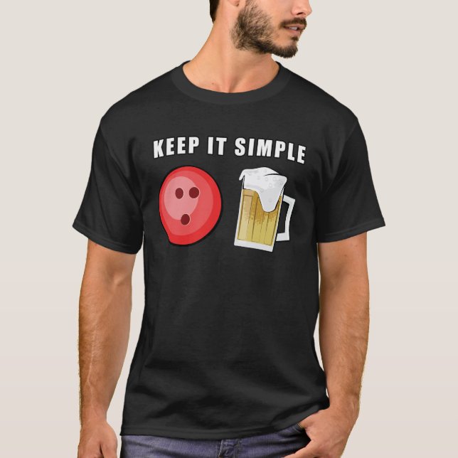 Camiseta Mantenha Simples - Boliche e Cerveja (Frente)
