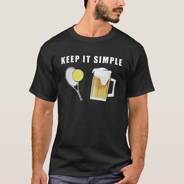 Camiseta Mantenha Simples - Tênis e Cerveja (Frente)