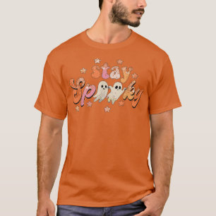 Camiseta Mantenha Spooky Halloween Groovy Floral Fantasma H