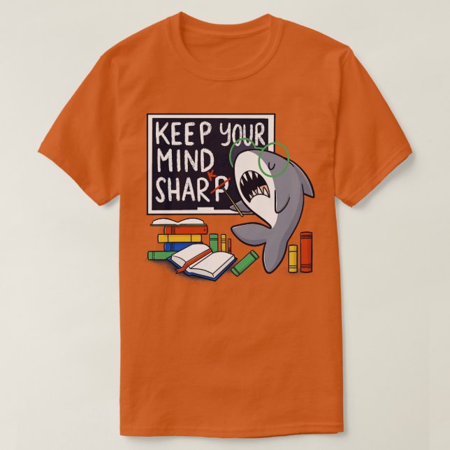 Camiseta Mantenha sua mente, Shark (Frente do Design)