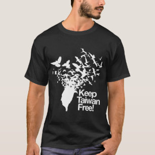 Camiseta Mantenha Taiwan livre com os Pássaros da Paz voan