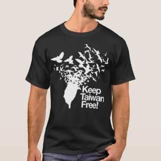 Camiseta Mantenha Taiwan livre com os Pássaros da Paz voand