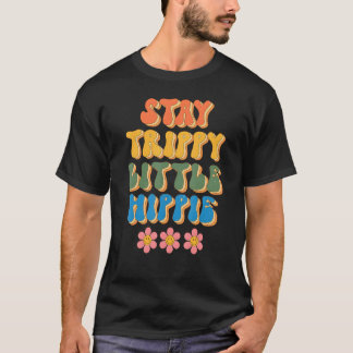 Camiseta Mantenha Trippy Hippie Groovy Daisy Positivo Mi