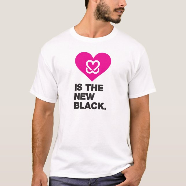 Camiseta Mantenha um peito "rosa é" o t-shirt preto novo (Frente)