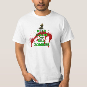 Camiseta mantenha zombis calmos e do matar