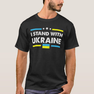 Camiseta Mantenho-Me Com A Bandeira Ucraniana Que Apoia O R