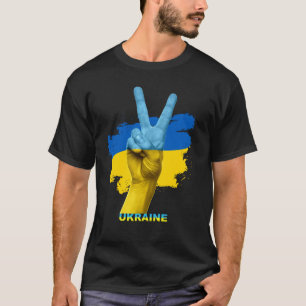 Camiseta Mantenho-me na Ucrânia - Sinalizador da Ucrânia