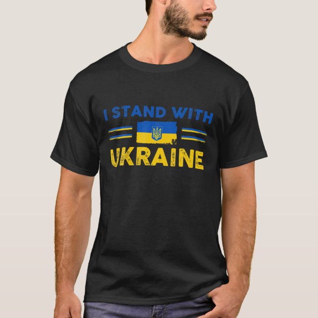 Camiseta Mantenho-Me Na Ucrânia Sinalizador Os Ucranianos A (Frente)